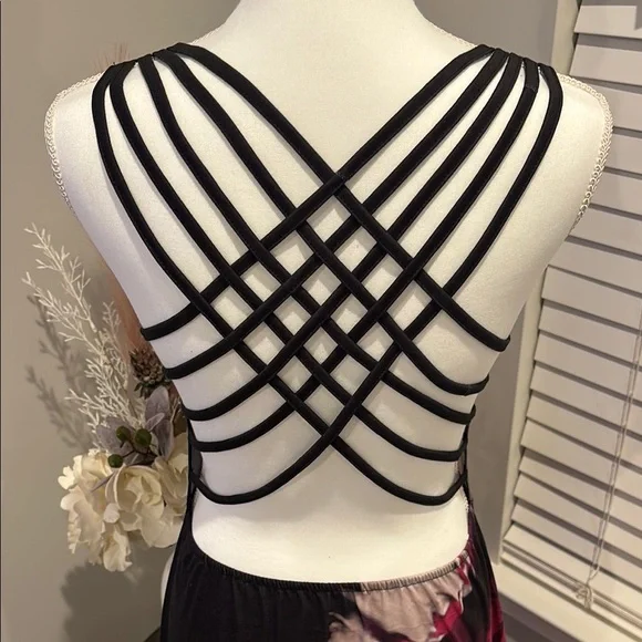 Black and Pink Tie-Dye Maxi Dress With Strappy Back - Picture 5 of 7